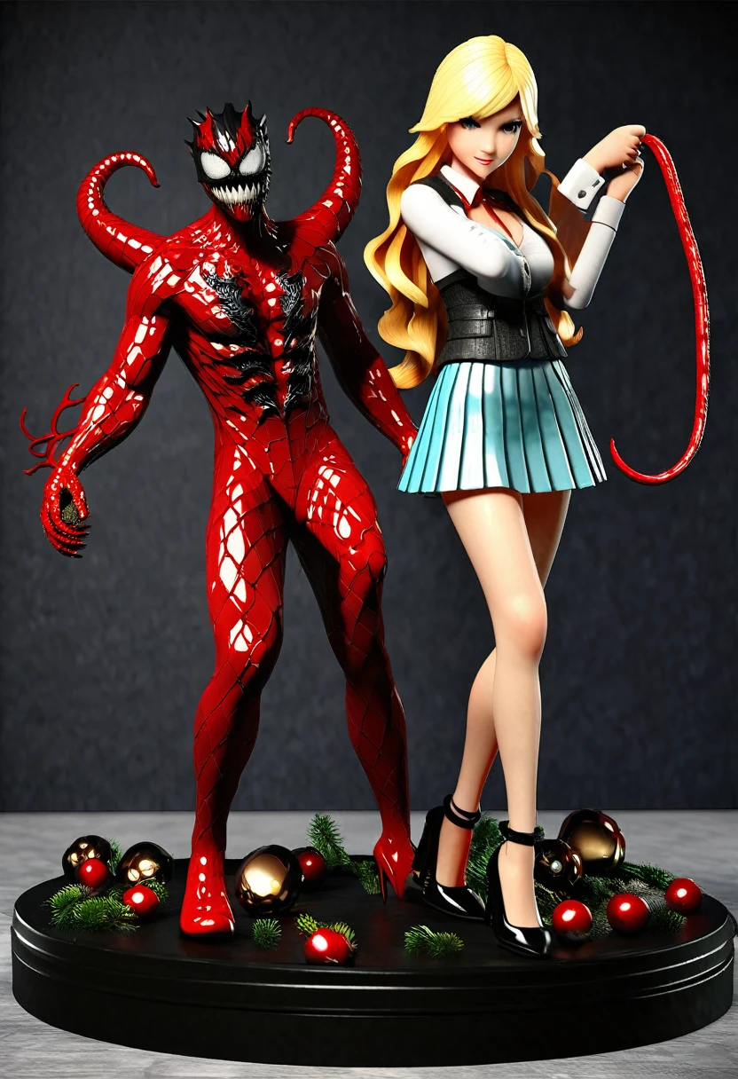 Beautiful beauty, 3D 2D, rich, Blonde, skirt, stocking, High heel, venom
