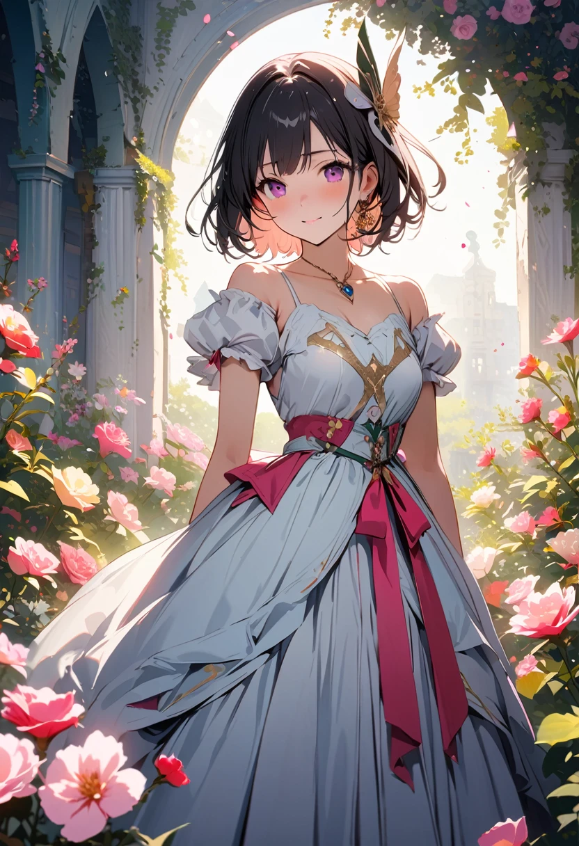 masterpiece, Highest quality, Illustrations for novels, High resolution, 18+ Adult content, Sensual, Intimate, Emotional, Passionate, romantic, sweet, Adorable, Innocent, Pure, Enchanting, Enchantingな, attractive, mysterious, Enchantingな, Enchanting, Immersive, Enchantingな, dream-like, Surreal, Imaginative, Whimsical, Artistic, Avant-garde, timeless, elegant, Sophisticated, chic, Sophisticated, Individuality, original, EnchantingなA photorealistic image of a young archer girl with a gentle smile, holding a bow and arrow. She is standing in a field of blooming flowers, with soft lighting and a calm atmosphere. High resolution, ultra-detailed, 8K, best quality.((Archer:1.3))