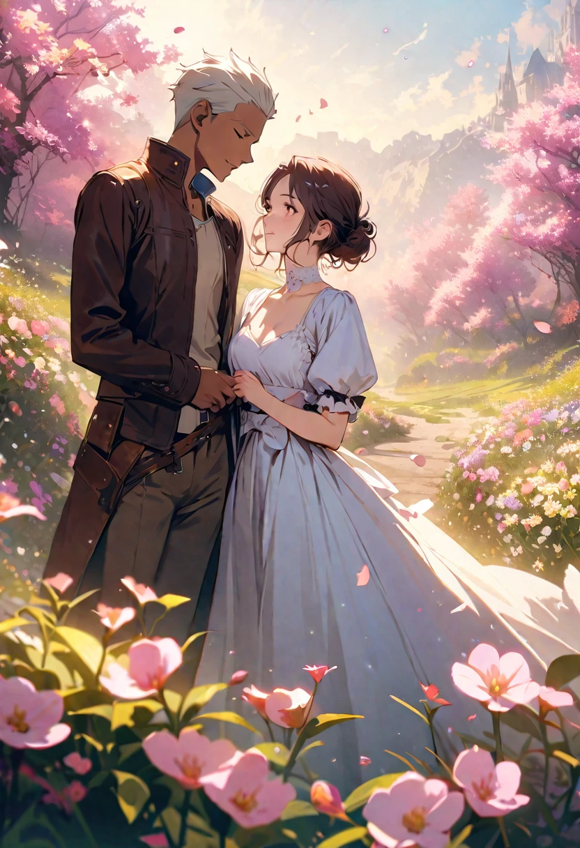 masterpiece, Highest quality, Illustration of the novel, High resolution, 18+ Adult content, Sensual, Intimate, Emotional, Passionate, romantic, sweet, Adorable, Innocent, Pure, Charmな, Charmな, Charm, mysterious, Charmな, Charmな, Immersive, Charmな, dream-like, Surreal, Imaginative, Whimsical, Artistic, Avant-garde, timeless, elegant, Sophisticated, chic, Sophisticated, personality, original, CharmなA photorealistic image of a young archer girl with a gentle smile, holding a bow and arrow. She is standing in a field of blooming flowers, with soft lighting and a calm atmosphere. High resolution, ultra-detailed, 8K, best quality.((Archer:1.3))