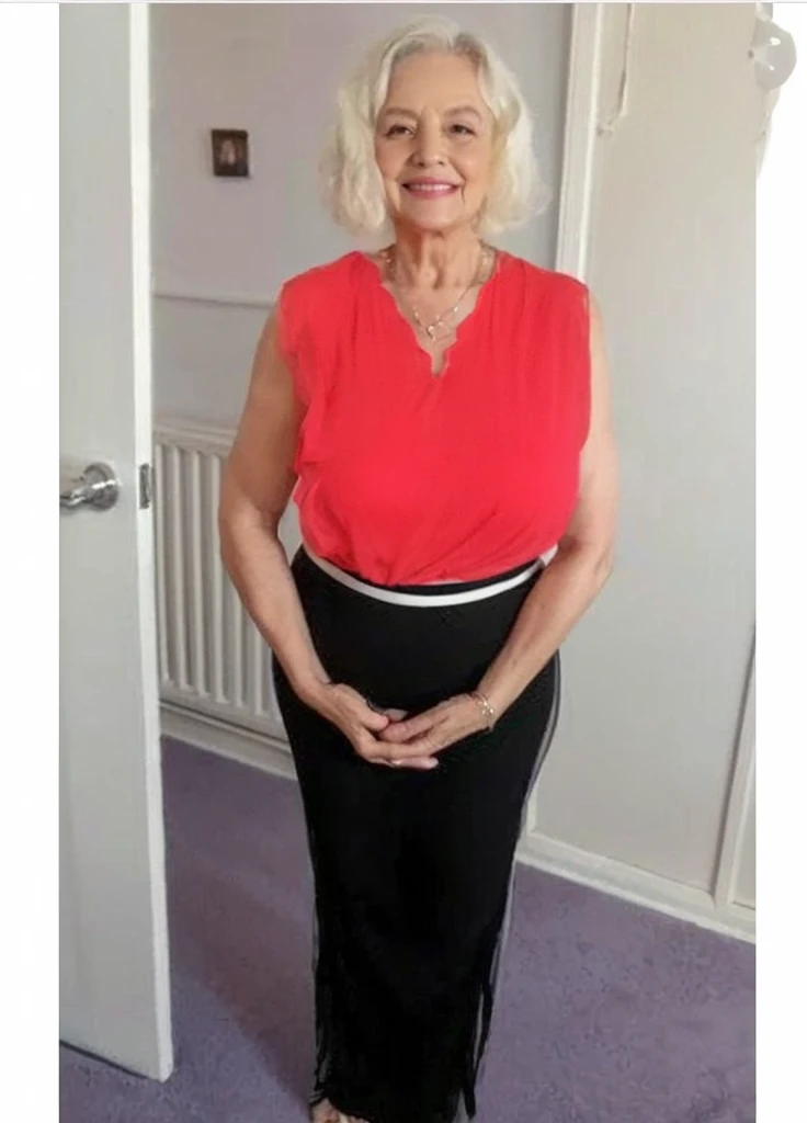 Beautiful old woman, smile,sexy,80 years old,sexy,Curly hair,wearing a transparent dress, necklace,Beautiful older woman, cute,smile,sexy,80 years old,,sexy,wearing a pearl necklaceold woman,busty,transparent dress,Curly hair