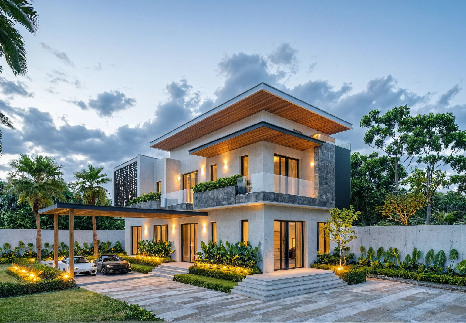 Masterpiece, high quality, best quality, authentic, super detail, outdoors, onestoreyvillaXL, aiai, aiaigroup, wall stone,  house style modern on the street ,stairs, white wall ,road,pavement, grass, trees, sky, cloud, (daylight:1.1)
