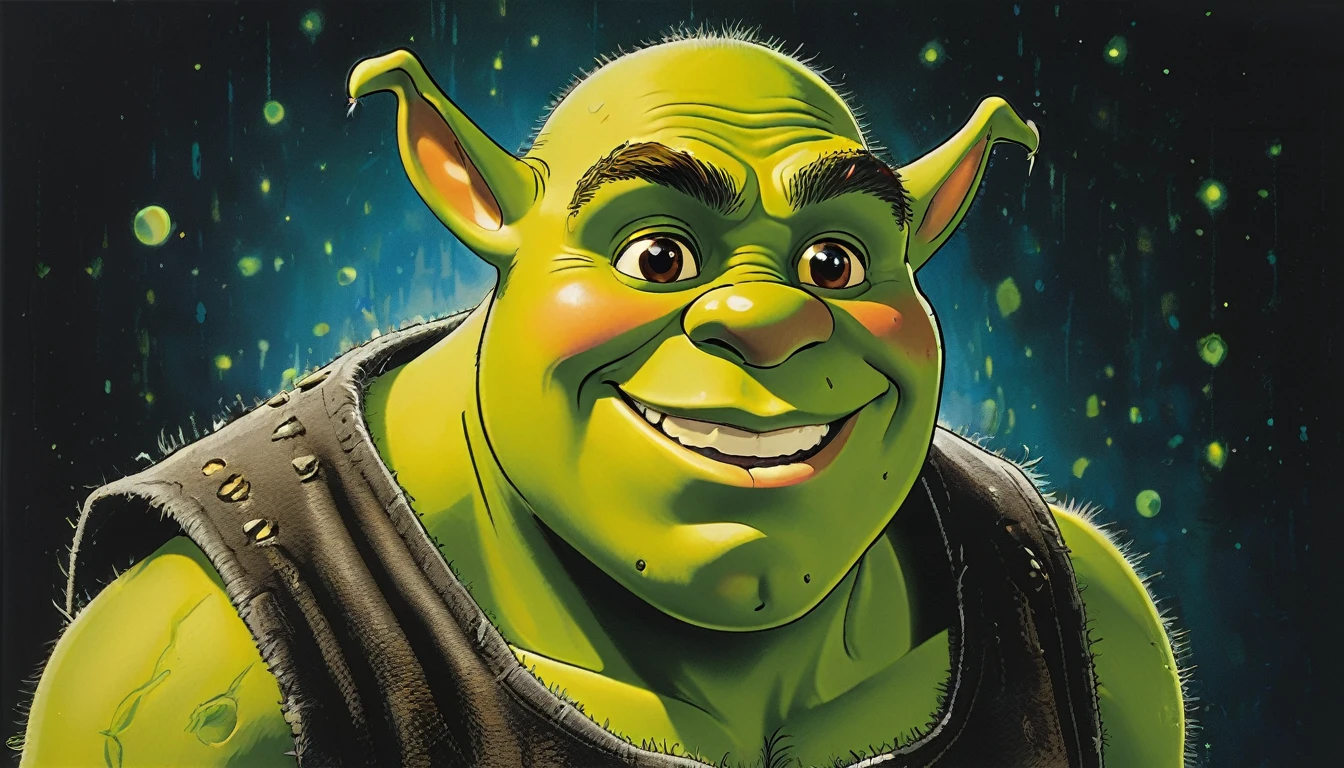 impactful paint of shrek is programming, computer, program, code, shrek  highly detailed,   8k,   sharp,  professional, clear,   high contrast, high saturated, , vivid deep blacks, crystal clear