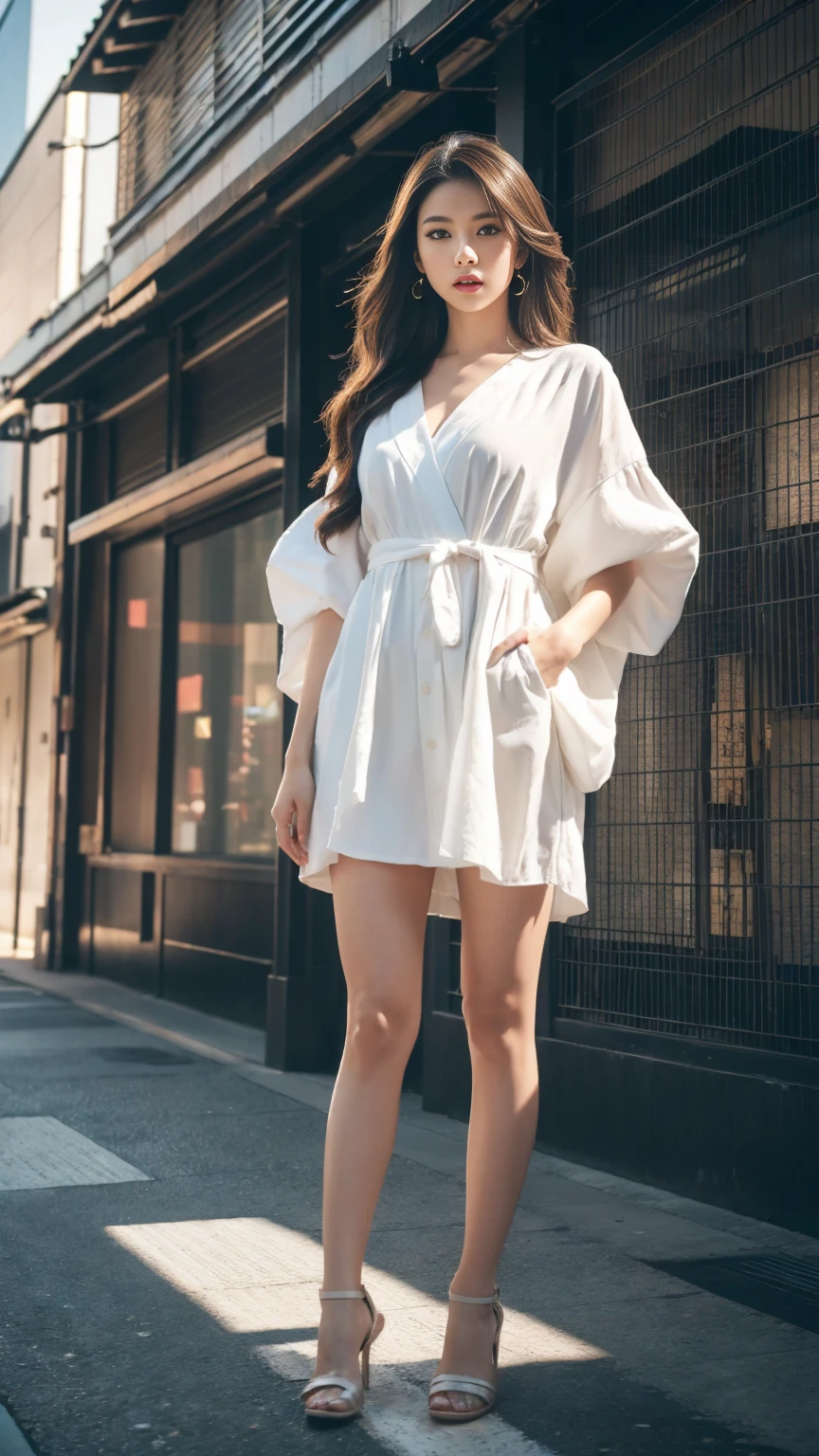 Tokyo、Street、Fashion Snap、real、snapshot、Stylish、Fashion Model、Mode Fashion、In front of the building wall、(best quality,4K,8K,highres,masterpiece:1.2),ultra-detailed,(realistic,photorealistic,photo-realistic:1.37),HDR,studio lighting,sharp focus,