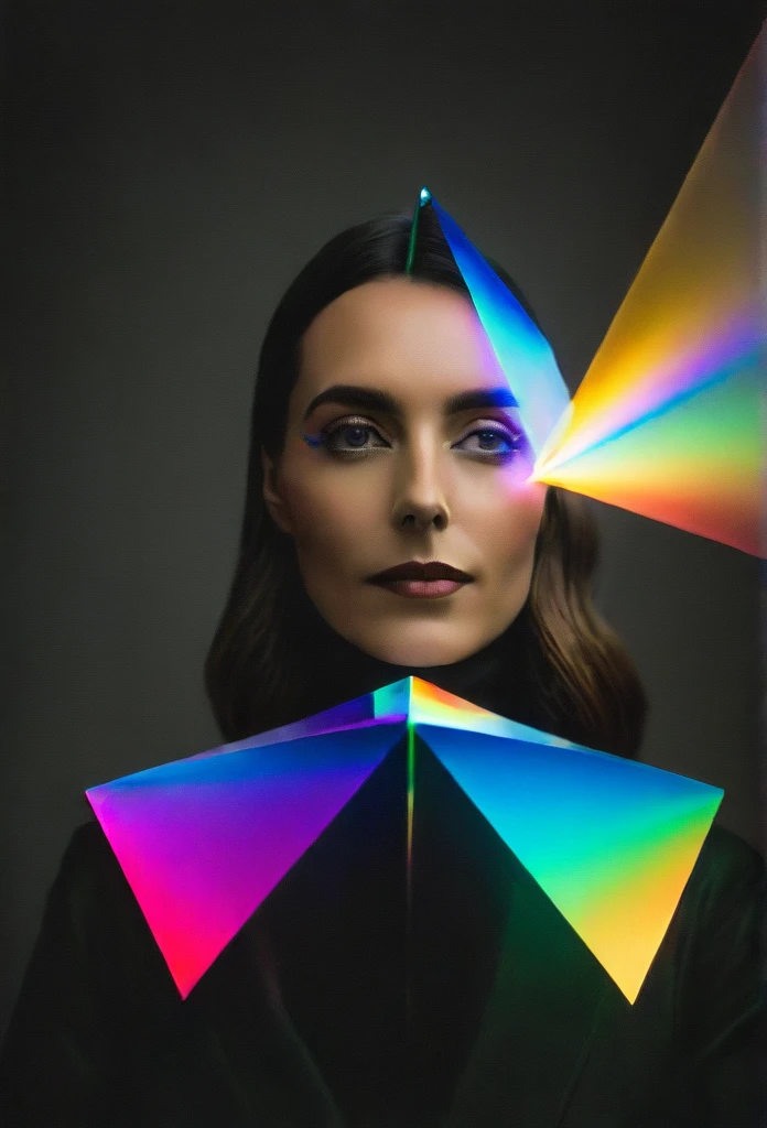 Portrait of o a woman using prism photography