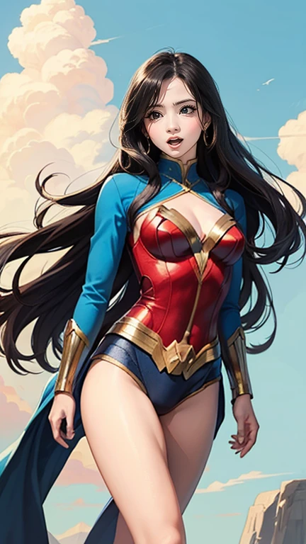 A superheroine named Super Lady Wonder Woman。Wearing a battle suit reminiscent of Wonder Woman、It exudes unparalleled beauty。Elegant、Graceful、Pure and innocent、Innocently、Refreshing and、Incredibly attractive。Age: Around 20 years old。A beautiful woman with a great figure。Semi-long hair。Shiny and beautiful black hair。そんな彼女も敵の攻撃を受け大pinchとなる。,Clutching from behind,pinch,semen,Bukkake,No〜!,Crying face,run away,Finally, boobs exposed,Cry,Large,semen,Smeared with sperm,shame,全身にかけられたsemen,Unexpected Defeat,stupid?,This isn't how it should be,semenと汗まみれ,Finally, it is stripped bare,