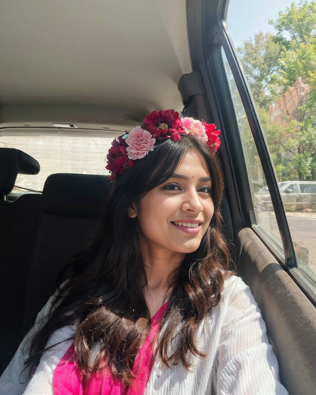 Beautiful ,23 years young Indian girl healthy,indian girl with brown skin, cheerful smile looking,8k,realistic, raw photo,dark brown hair,fair skin, indian,long hair,clear facial features,, very detailed, 23years old, innocent face, natural wavy hair, high resolution, masterpiece, best quality, intricate details, highly detailed, sharp focus, detailed skin, realistic skin texture, texture, detailed eyes, professional, 4k, charming smile, shot on Canon, 85mm, shallow depth of field, kodak vision color, perfect fit body, extremely detailed, foto_\(ultra\), photorealistic, realistic, post-processing, maximum detail, roughness, real life, ultra realistic, photorealism, photography, 8k uhd, photography 