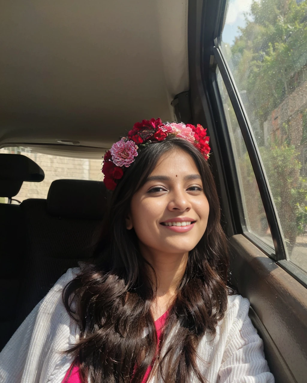 Beautiful ,23 years young Indian girl healthy,indian girl with brown skin, cheerful smile looking,8k,realistic, raw photo,dark brown hair,fair skin, indian,long hair,clear facial features,, very detailed, 23years old, innocent face, natural wavy hair, high resolution, masterpiece, best quality, intricate details, highly detailed, sharp focus, detailed skin, realistic skin texture, texture, detailed eyes, professional, 4k, charming smile, shot on Canon, 85mm, shallow depth of field, kodak vision color, perfect fit body, extremely detailed, foto_\(ultra\), photorealistic, realistic, post-processing, maximum detail, roughness, real life, ultra realistic, photorealism, photography, 8k uhd, photography