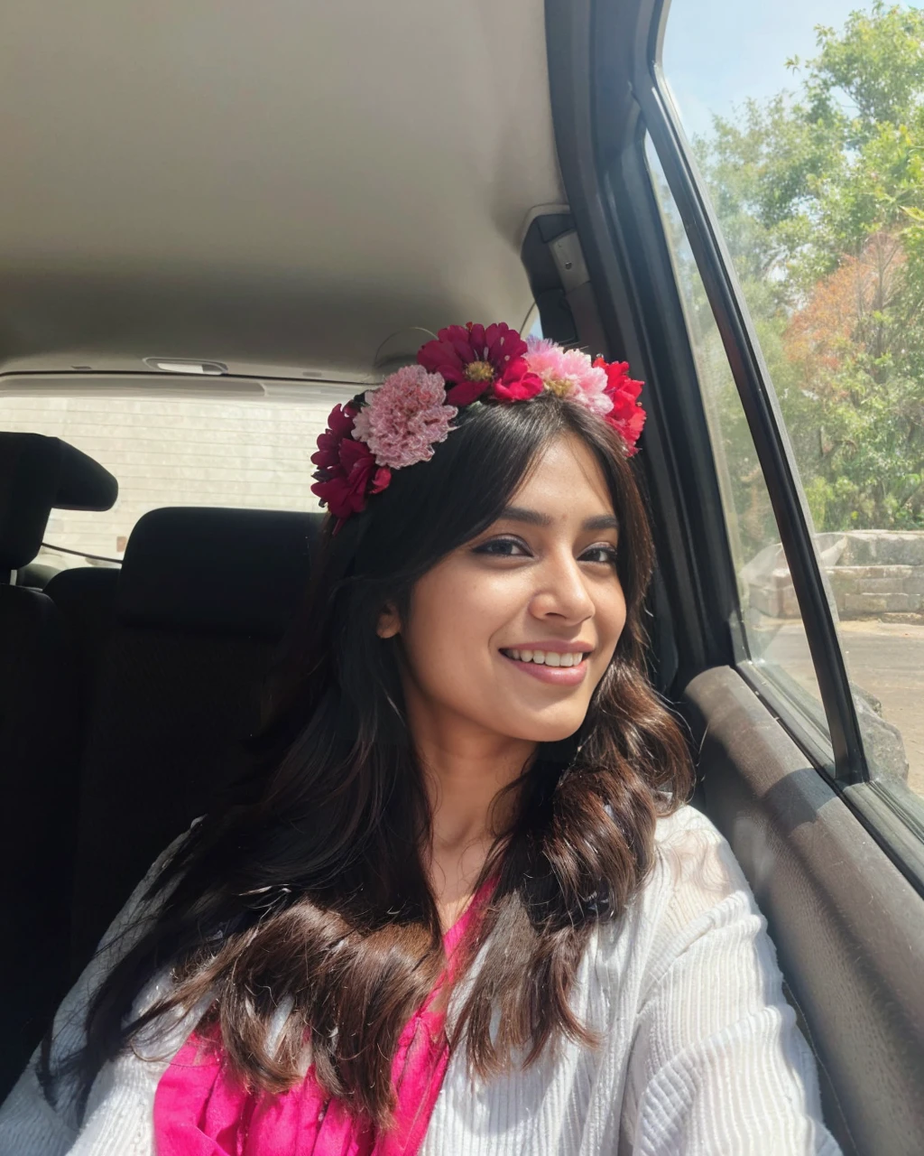 Beautiful ,23 years young Indian girl healthy,indian girl with brown skin, cheerful smile looking,8k,realistic, raw photo,dark brown hair,fair skin, indian,long hair,clear facial features,, very detailed, 23years old, innocent face, natural wavy hair, high resolution, masterpiece, best quality, intricate details, highly detailed, sharp focus, detailed skin, realistic skin texture, texture, detailed eyes, professional, 4k, charming smile, shot on Canon, 85mm, shallow depth of field, kodak vision color, perfect fit body, extremely detailed, foto_\(ultra\), photorealistic, realistic, post-processing, maximum detail, roughness, real life, ultra realistic, photorealism, photography, 8k uhd, photography