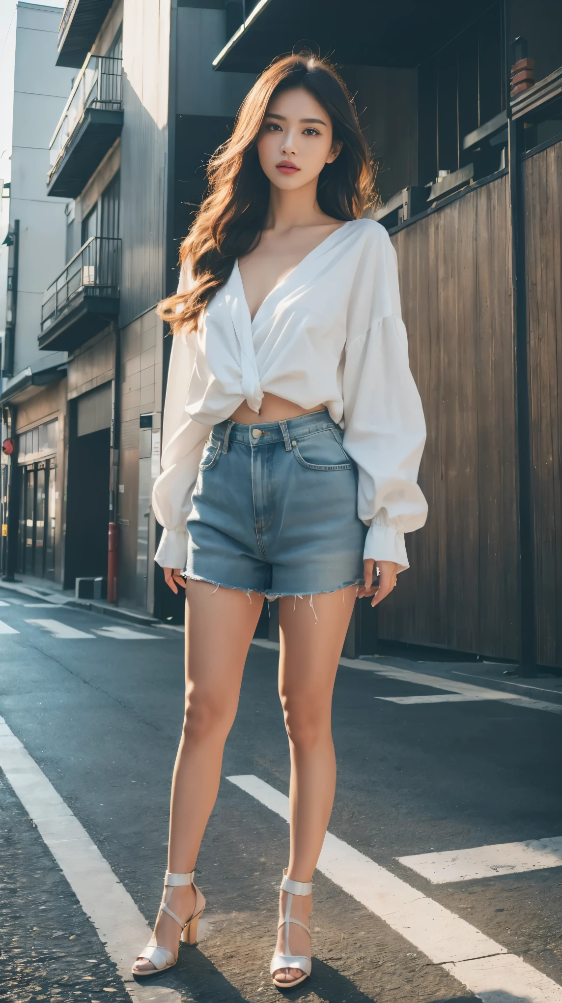 Tokyo、Street、Fashion Snap、real、snapshot、Stylish、Fashion Model、Mode Fashion、In front of the building wall、(best quality,4K,8K,highres,masterpiece:1.2),ultra-detailed,(realistic,photorealistic,photo-realistic:1.37),HDR,studio lighting,sharp focus,