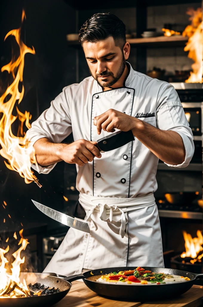 Chef knife fire