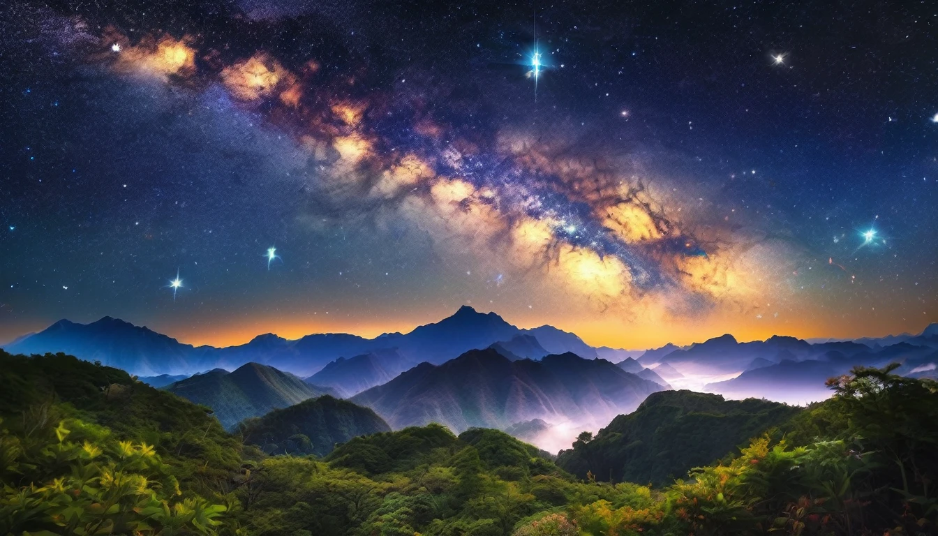 While peeking、Consciousness upward、milky way、universe、Twinkle Star、Wet、Shining Crafts、Highest quality