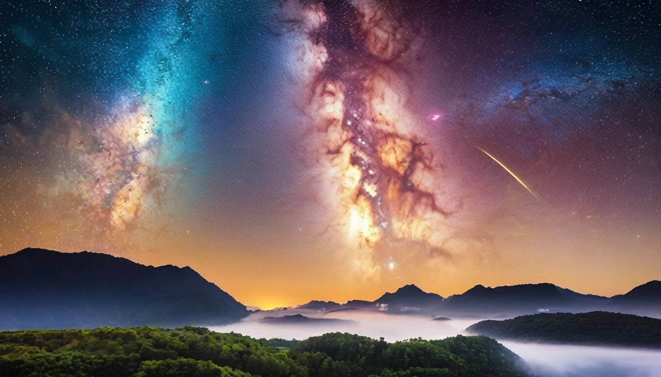 While peeking、Consciousness upward、milky way、universe、Twinkle Star、Wet、Shining Crafts、Highest quality