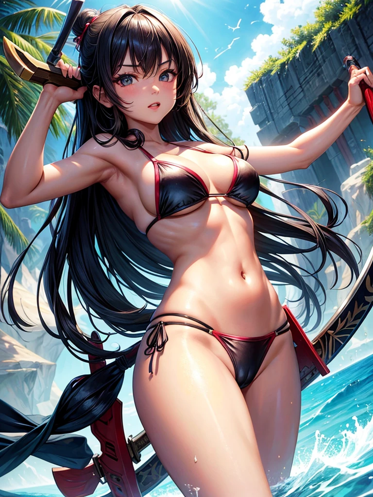 Beautiful Asian girl, 18 years old,  assassin girls,  lady, , , hidden blade in hand,