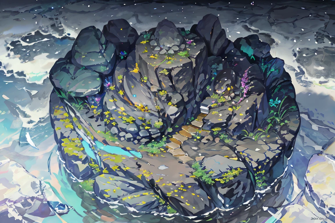 summer, rocky area, rock formation, 거대한 diamond rocks, There are diamonds on the floor, crystal rock (illustration : 1.0), Narrative construction, realistic lighting, HD detail, masterpiece, best quality best, (Highly detailed CG integrated 8k wallpaper), rocky area, diamond pillar, diamond rocks