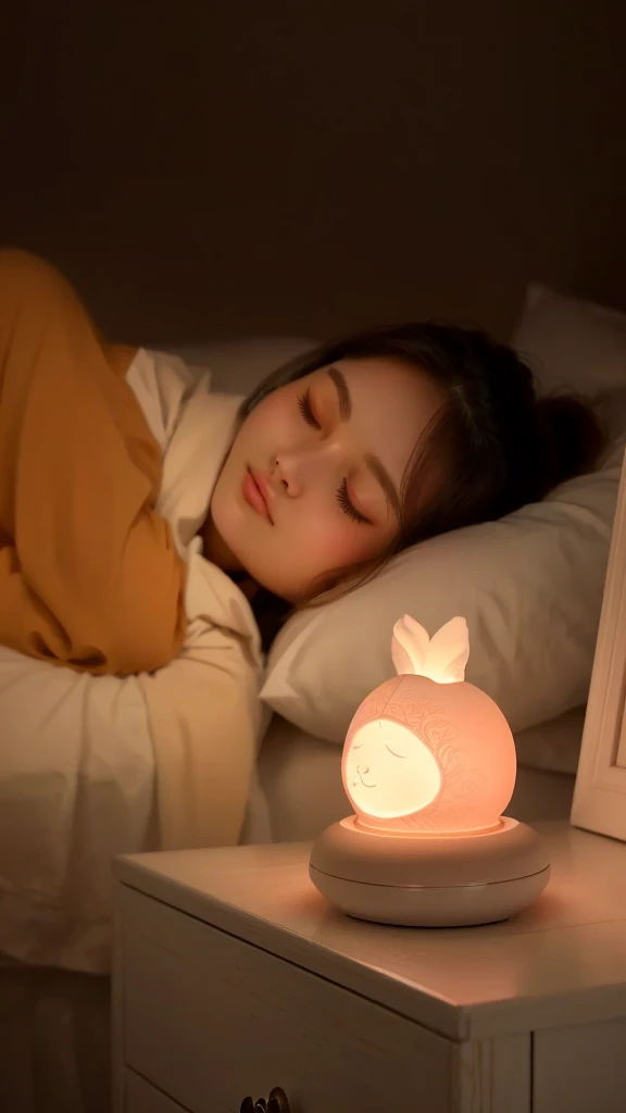 Girls,Sleep with eyes closed,一个5岁Girls在睡觉,Night Light,Soft warm light, Warm Mood, Beautiful and lovely lighting, Soft mood, Beautiful soft light