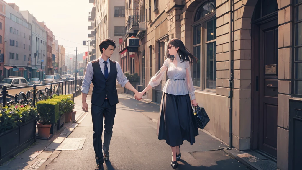 Man and woman holding hands