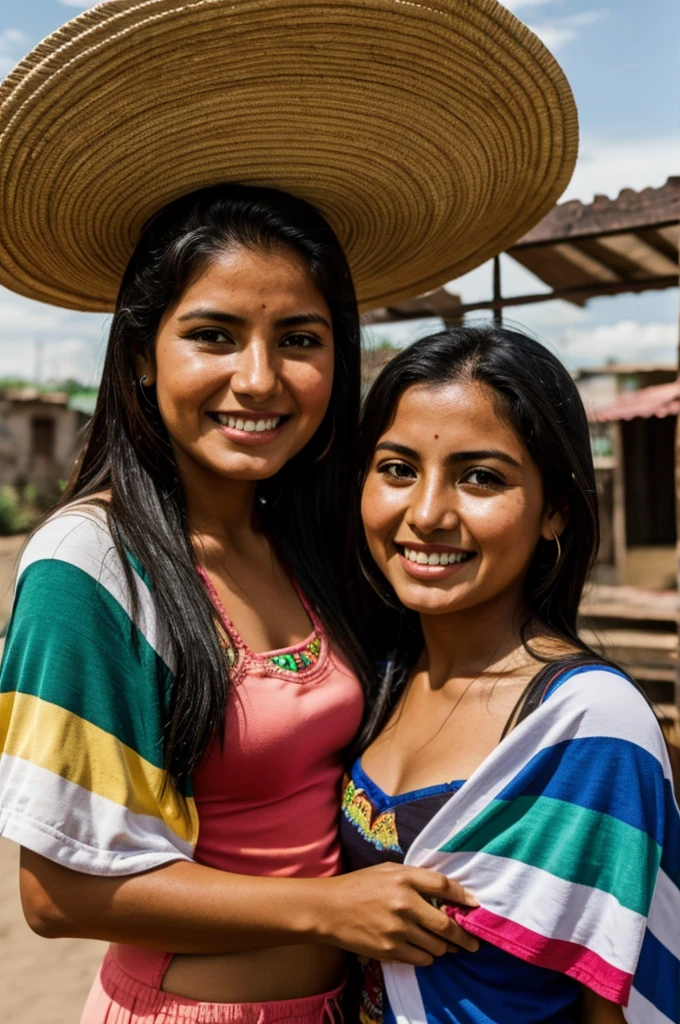 people in a ranch party having fun whith sombreros looking at the camera perfect cuality hd 4k