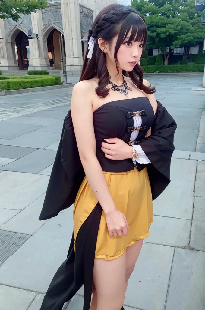 evening light,Endless rape flowers,Photo style,ultra-realistic realism,Anatomically correct,1 Girls wear deep V shorts,big breast,spread their legs,Silk headdress,full bodyesbian,ssmile,High quality,Masterpiece,high detal,Medium shot,