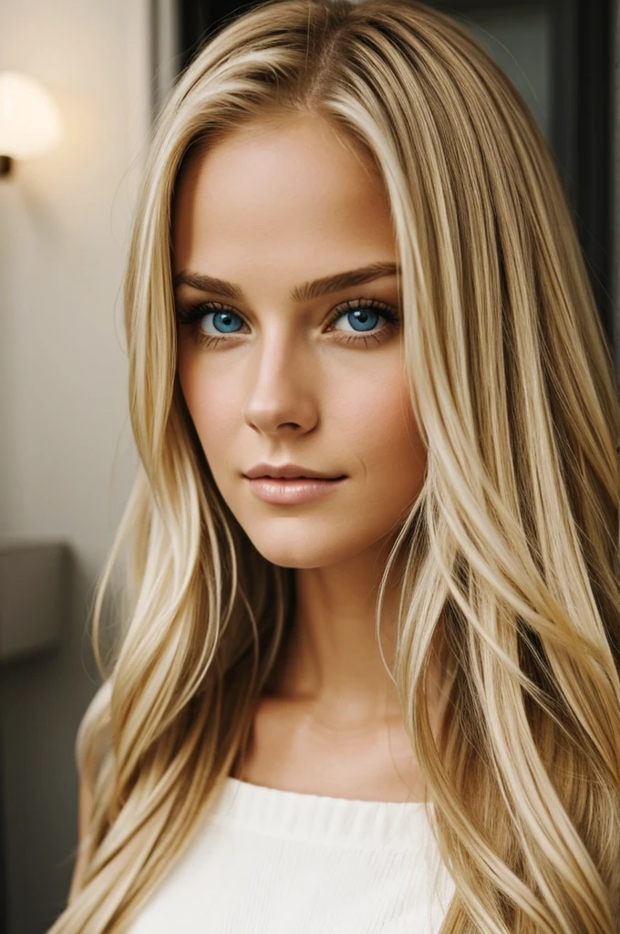Beautiful blonde girl identical to Catherine Heild