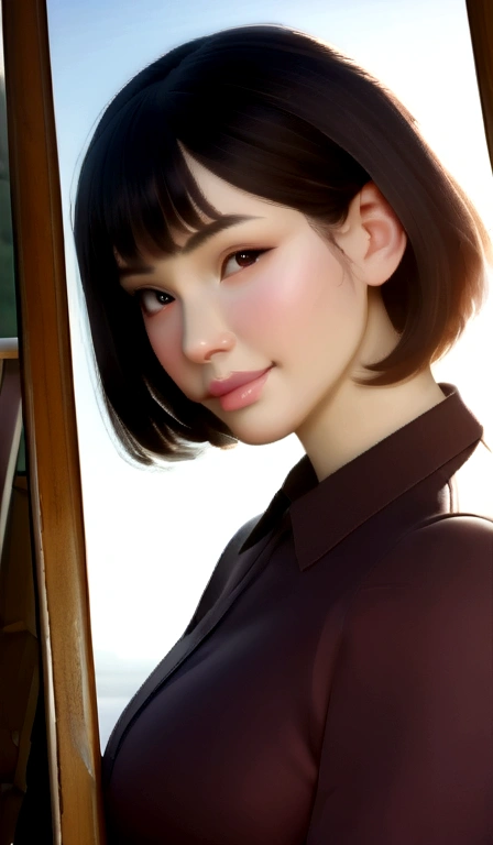 korean woman, (masterpiece, pretty person, polluted smile), virtual YouTube, detailed skin texture, detailed cloth texture, beautifully detailed face, masterpiece, collarbone, (ULZZANG-6500-V1.1:0.4),in paris, infront of Eiffel tower.