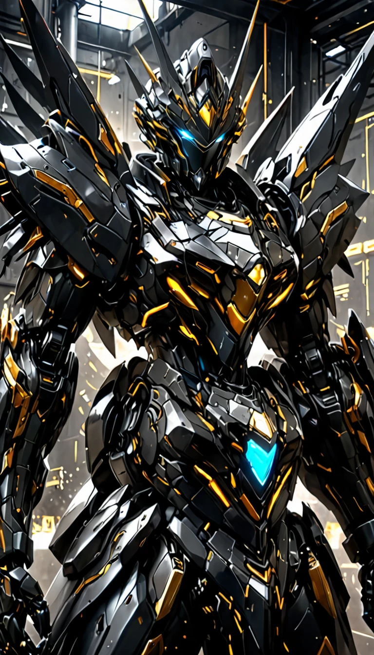 Aesthetic film photography, grain film, cinematic, science fiction, military science fiction, genetic engineering gone wrong leads to mechanical creatures. Knight, elemental, robotic, dazzling, sulfurous, total darkness, glowing eyes.
,mecha\(hubggirl)\,LegendDarkFantasy,DonM3l3m3nt4lXL,charcoal \(medium\),cyborg style,cyborg,glitter,android,DonMM1y4XL,niji5,monster,BJ_Gundam,WARFRAME, colorful_sty