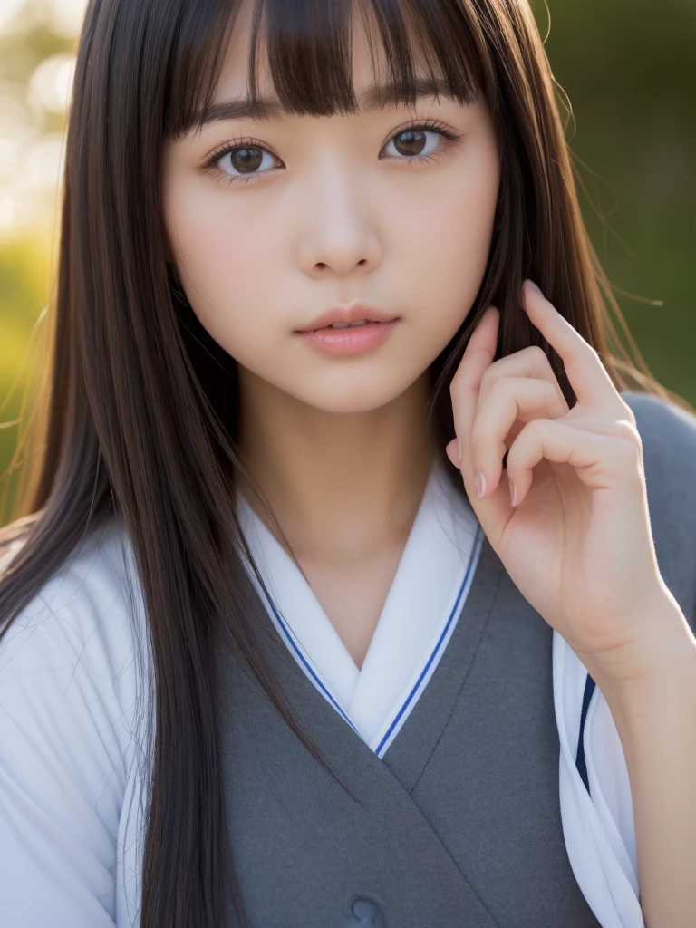 (masterpiece、high resolution、high quality)、(Japanese 、Adult face、beautiful)、(Perfect and complete anatomy、ふっくらとしたbeautiful手足、Perfect Physiology)、(((Japan Girls' Uniform)))、Beaver、Dark gray hair、Clear Eyes、kind、Unclear、(Huge boobs)、beautiful足、classroom、Sunset glow、Striking an attractive pose、Teasing cuteness、「Come here」What girls say、30 years old、