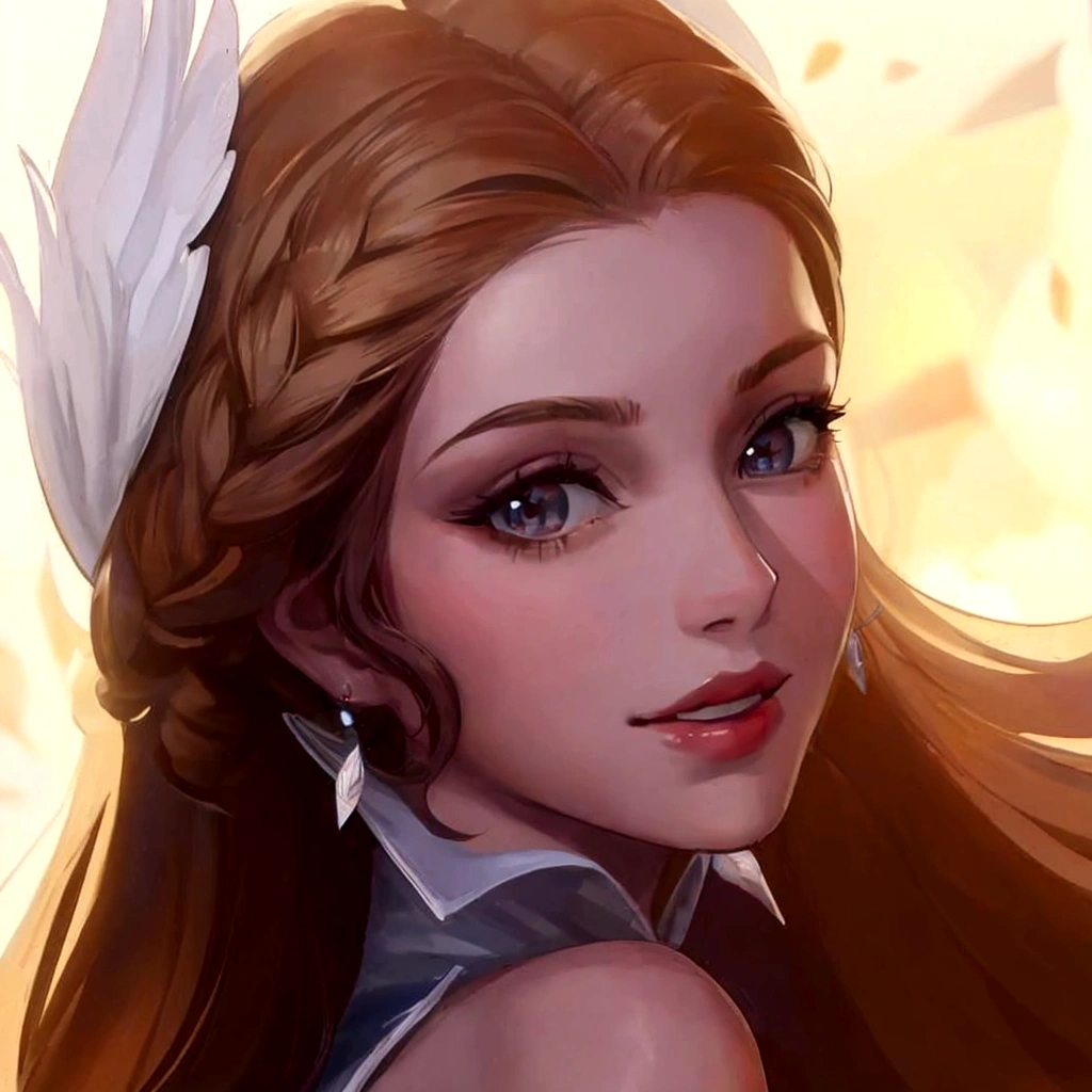A woman, tied brown hair, beautiful, charming, Anime