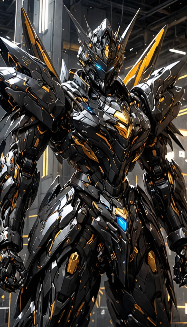Aesthetic film photography, grain film, cinematic, science fiction, military science fiction, genetic engineering gone wrong leads to mechanical creatures. Knight, elemental, robotic, dazzling, sulfurous, total darkness, glowing eyes.
,mecha\(hubggirl)\,LegendDarkFantasy,DonM3l3m3nt4lXL,charcoal \(medium\),cyborg style,cyborg,glitter,android,DonMM1y4XL,niji5,monster,BJ_Gundam,WARFRAME, colorful_sty