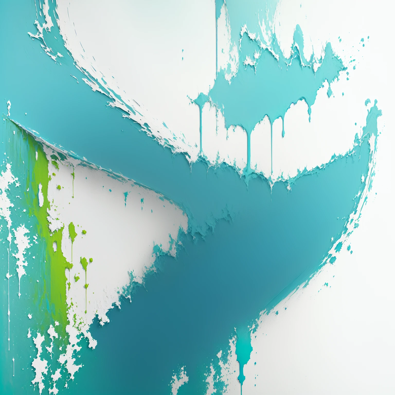 there is a close up of a blue and green painting on a white surface, abstract album cover, official artwork, cover art, made with photoshop, album artwork, electric breeze, style of stone ocean cover art, album cover, abstracted painterly techniques, neon color mixed media painterly, digital mixed media painting, white cyan