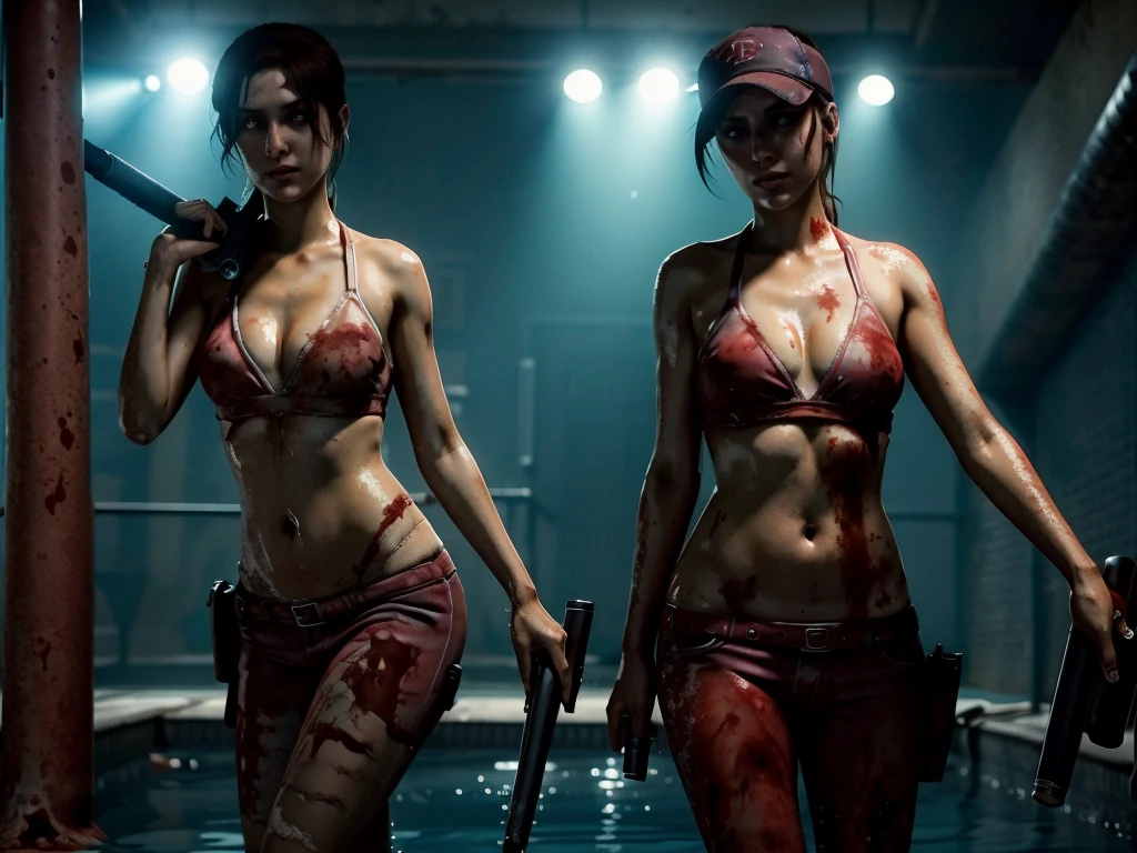 zoey from left 4 dead, bikini, in pool of blood, Ultra HD, 8K