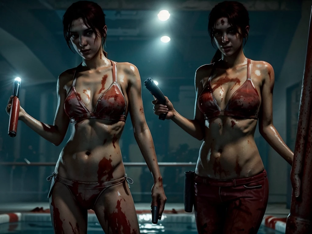 zoey from left 4 dead, bikini, in pool of blood, Ultra HD, 8K