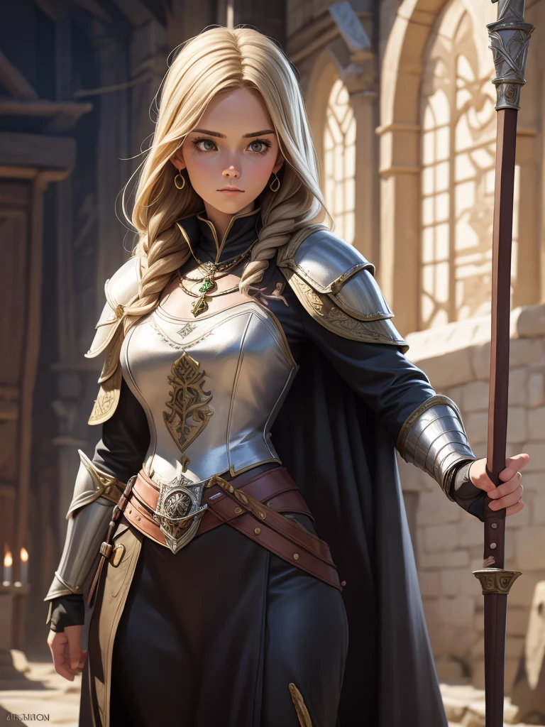 rpg character full body, medieval clothing, armour, woman, one woman, alone