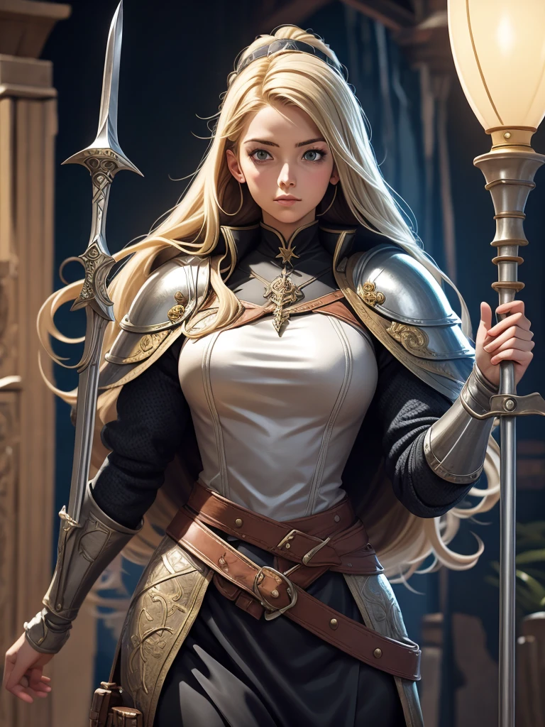 rpg character full body, medieval clothing, armour, woman, one woman, alone