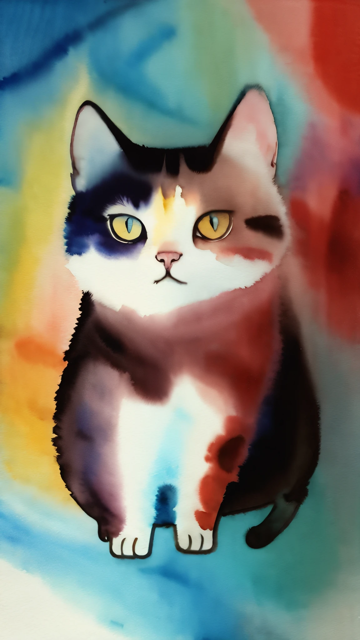 (masterpiece:1.2, Highest quality),(Super detailed),(((Watercolor))),8K,wallpaper,Cat