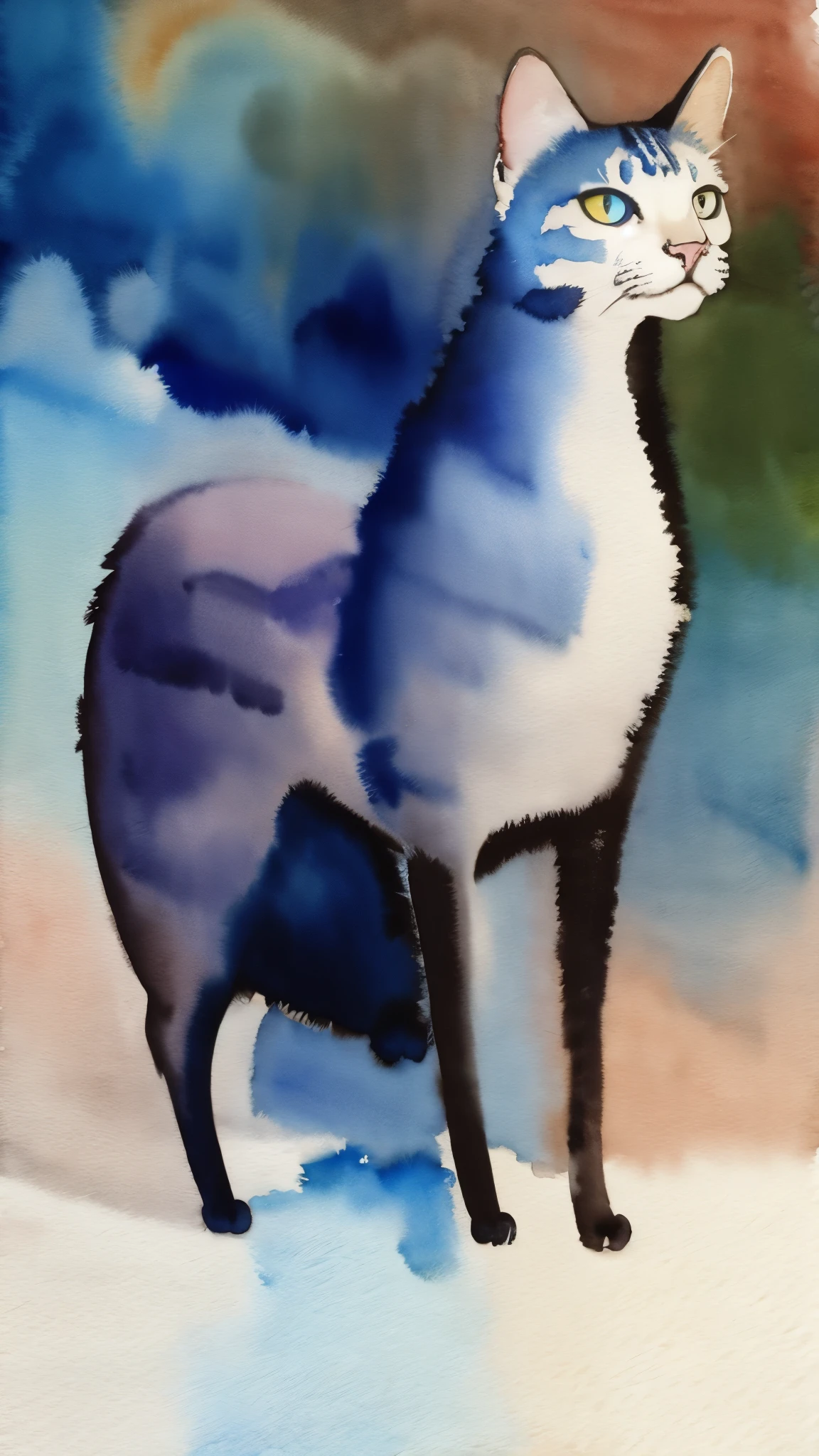 (masterpiece:1.2, Highest quality),(Super detailed),(((Watercolor))),8K,wallpaper,Cat