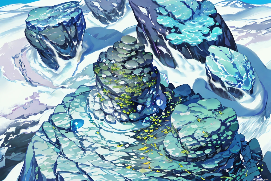 summer, rocky area, rock formation, 거대한 diamond rocks, There are diamonds on the floor, crystal rock (illustration : 1.0), Narrative construction, realistic lighting, HD detail, masterpiece, best quality best, (Highly detailed CG integrated 8k wallpaper), rocky area, diamond pillar, diamond rocks