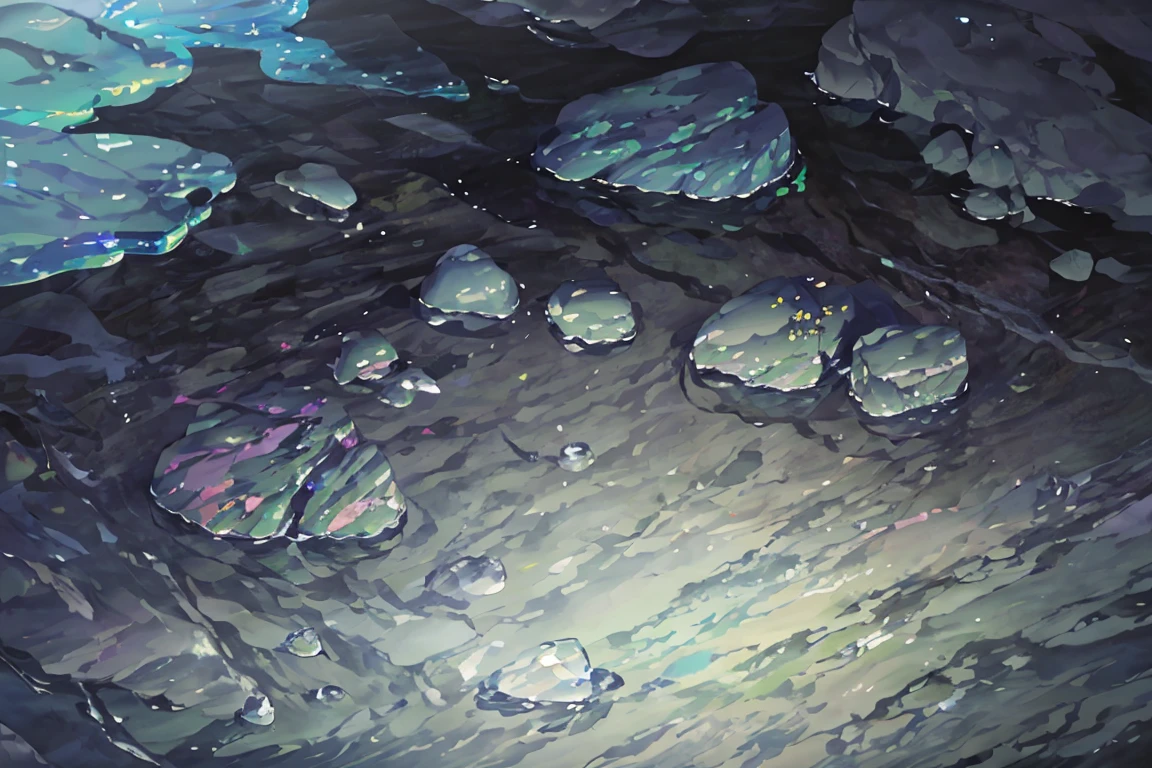 summer, rocky area, rock formation, 거대한 diamond rocks, There are diamonds on the floor, crystal rock (illustration : 1.0), Narrative construction, realistic lighting, HD detail, masterpiece, best quality best, (Highly detailed CG integrated 8k wallpaper), rocky area, diamond pillar, diamond rocks