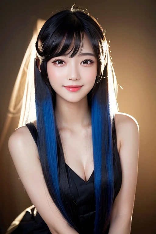 (((A real beauty))), RAW Photos, Black Hair、folder、Round eyes、False eyelashes、Straight Hair, correct、Pink lipstick、Striped Hair、Brown Hair、Blue Hair、(Dark blue hair)、(Gradient Hair)、Asymmetrical Hair、Hair behind the ear、Crossed bangs、Long Hair、(お尻までLong Hair)、Long Hair、Straight bangs、Smooth, silky hair、Hair up on one side、とんでもなくLong Hair、Light brown eyes、Ring Eye、Round eyes、Wicked Smile、A light smile、Cast a Shadow、(Extraordinary presence)、Atmospheric perspective、Backlight、Exposure、Lens flare、、最high quality、超High resolution、超High resolution、Very realistic, masterpiece、correct、Textured skin、high quality、最high quality、Awards、32k, 髪のfolder、Cunning、A light smile、Shy laugh、Redness in the ears、correct、Subjective、Shine、360° View、Very detailed、超High resolution、解剖学的にcorrect、masterpiece、Emphasize the chest、High resolution、High detail、Long eyelashes、A slight blush、Compensate, (((Full Body Shot)))、Arms raised pose、Shooting from a distance、Various angles of view、