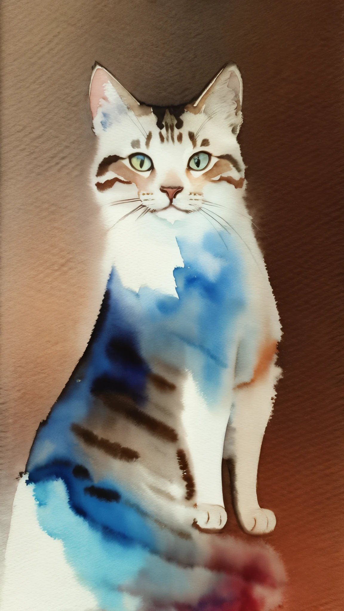 (masterpiece:1.2, Highest quality),(Super detailed),(((Watercolor))),8K,wallpaper,Cat