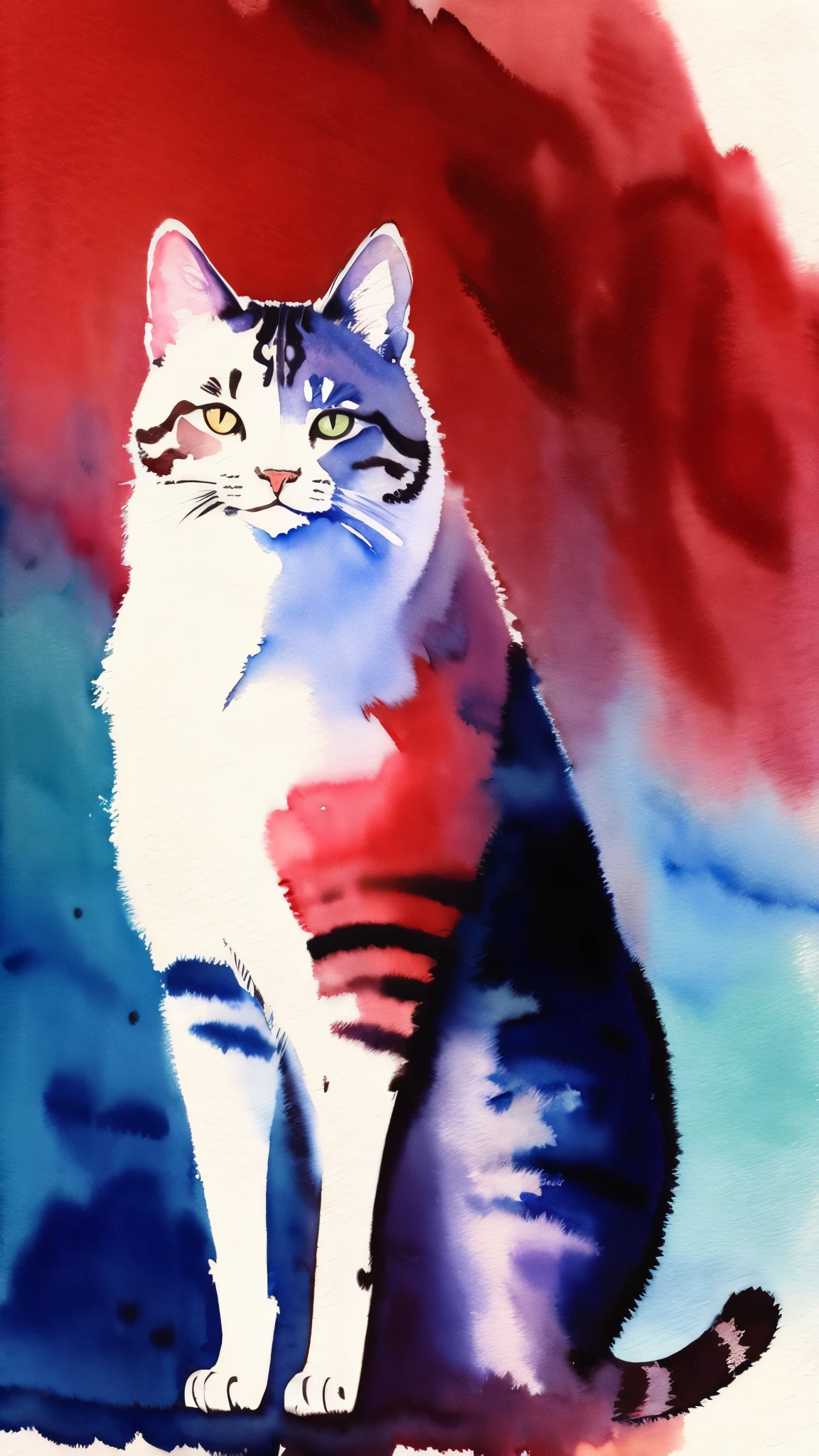 (masterpiece:1.2, Highest quality),(Super detailed),(((Watercolor))),8K,wallpaper,Cat