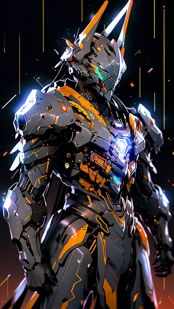 Aesthetic film photography, grain film, cinematic, science fiction, military science fiction, genetic engineering gone wrong leads to mechanical creatures. Knight, elemental, robotic, dazzling, sulfurous, total darkness, glowing eyes.
,mecha\(hubggirl)\,LegendDarkFantasy,DonM3l3m3nt4lXL,charcoal \(medium\),cyborg style,cyborg,glitter,android,DonMM1y4XL,niji5,monster,BJ_Gundam,WARFRAME, colorful_sty