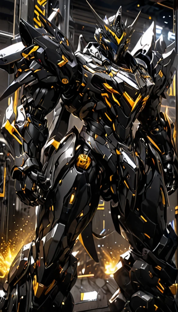 Aesthetic film photography, grain film, cinematic, science fiction, military science fiction, genetic engineering gone wrong leads to mechanical creatures. Knight, elemental, robotic, dazzling, sulfurous, total darkness, glowing eyes.
,mecha\(hubggirl)\,LegendDarkFantasy,DonM3l3m3nt4lXL,charcoal \(medium\),cyborg style,cyborg,glitter,android,DonMM1y4XL,niji5,monster,BJ_Gundam,WARFRAME, colorful_sty