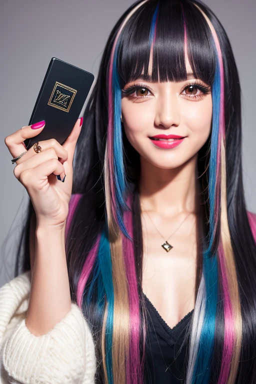 (((A real beauty))), RAW Photos, Black Hair、folder、Round eyes、False eyelashes、Straight Hair, correct、Pink lipstick、Striped Hair、Brown Hair、Blue Hair、(Dark blue hair)、(Gradient Hair)、Asymmetrical Hair、Hair behind the ear、Crossed bangs、Long Hair、(お尻までLong Hair)、Long Hair、Straight bangs、Smooth, silky hair、Hair up on one side、とんでもなくLong Hair、Light brown eyes、Ring Eye、Round eyes、Wicked Smile、A light smile、Cast a Shadow、(Extraordinary presence)、Atmospheric perspective、Backlight、Exposure、Lens flare、、最high quality、超High resolution、超High resolution、Very realistic, masterpiece、correct、Textured skin、high quality、最high quality、Awards、32k, 髪のfolder、Cunning、A light smile、Shy laugh、Redness in the ears、correct、Subjective、Shine、360° View、Very detailed、超High resolution、解剖学的にcorrect、masterpiece、Emphasize the chest、High resolution、High detail、Long eyelashes、A slight blush、Compensate, (((Full Body Shot)))、Arms raised pose、Shooting from a distance、Various angles of view、