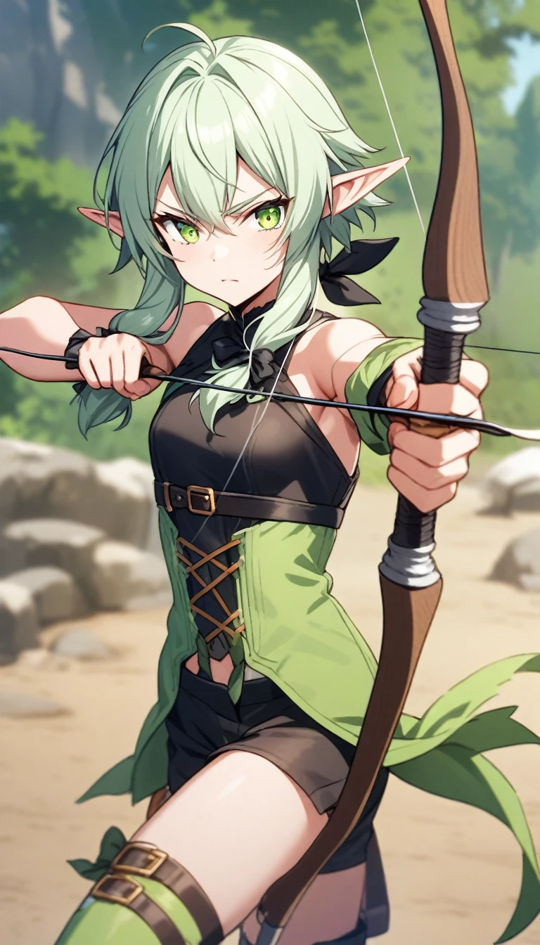 Elf Archer，Holding a bow and arrow，Archery