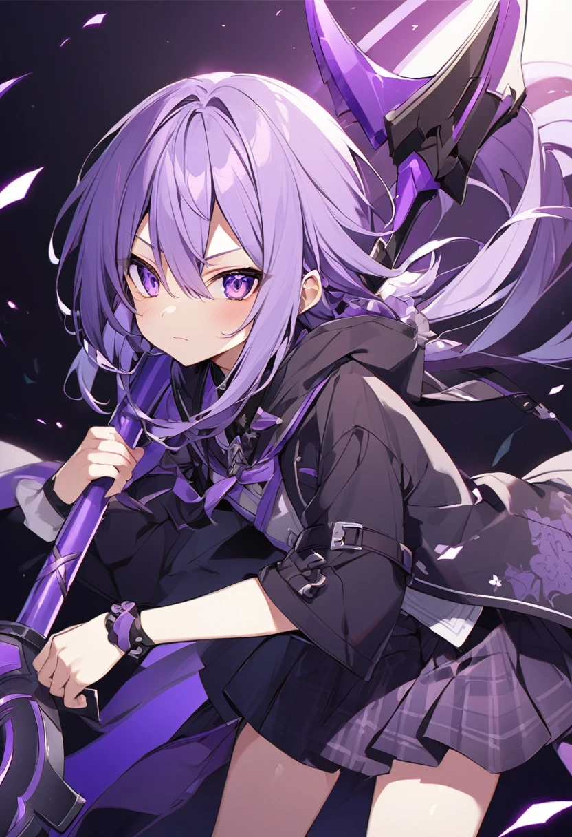 Keito。Purple Eyes。Purple Hair。Purple Axe。
