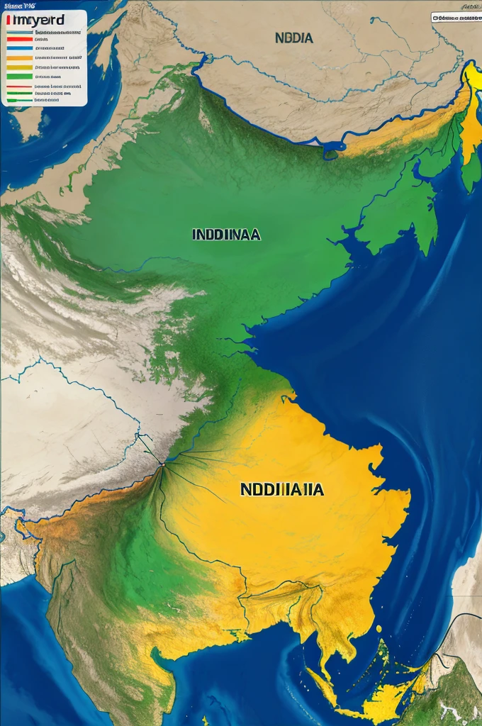 India and Russia map highlighted 