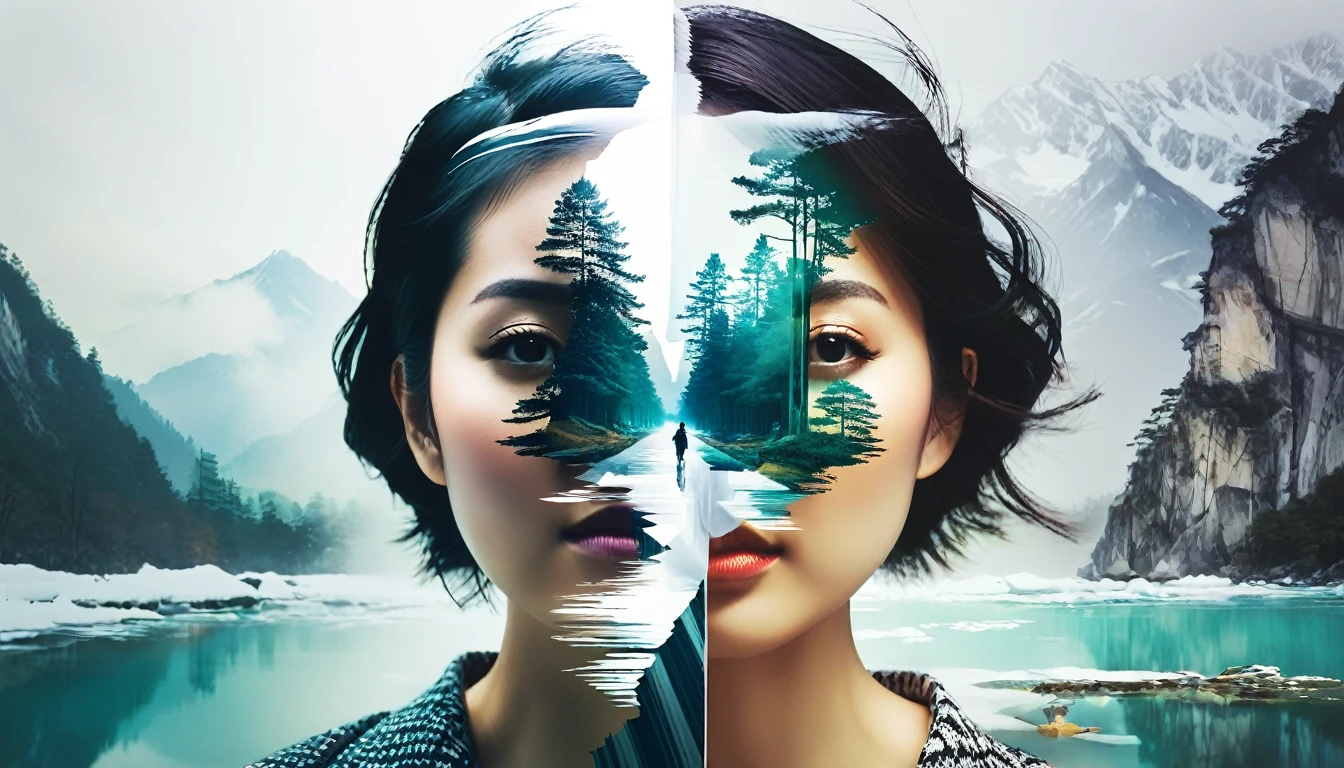 The merging effect of double exposure is beautiful, perfect for creating posters. Thanks to Erika Huang for sharing the prompt.
#bing