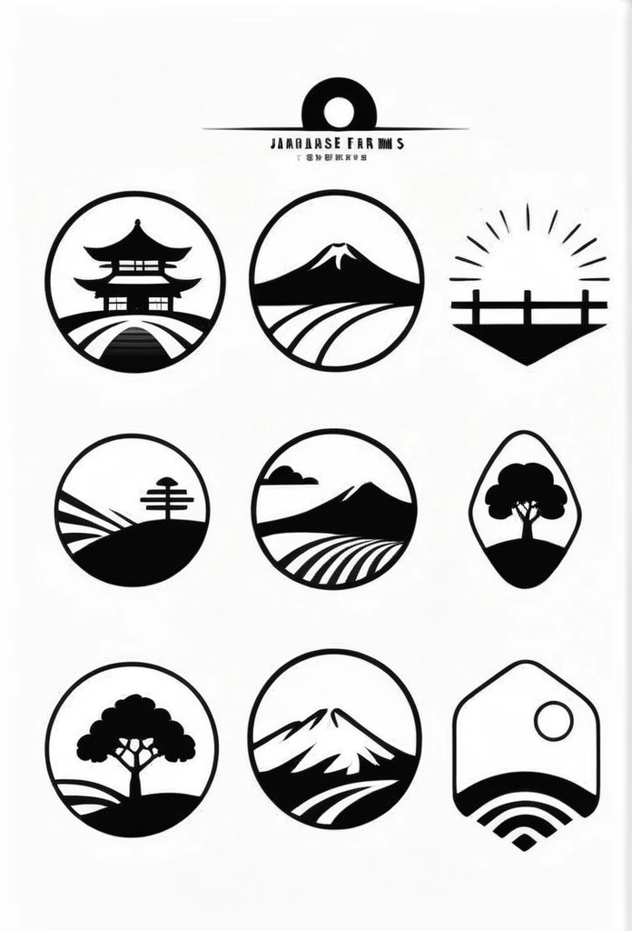 Logos of fashionable Japanese farms and landscaping companies
Pretty cool
chic and modern design
monotone
The background is white