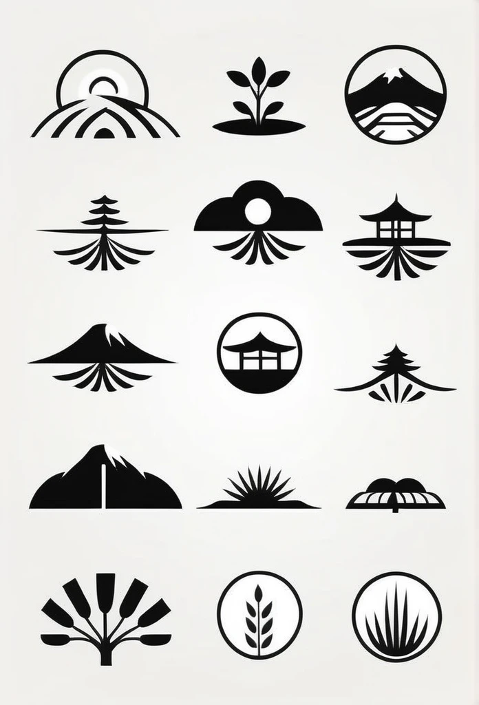 Logos of fashionable Japanese farms and landscaping companies
Pretty cool
chic and modern design
monotone
The background is white