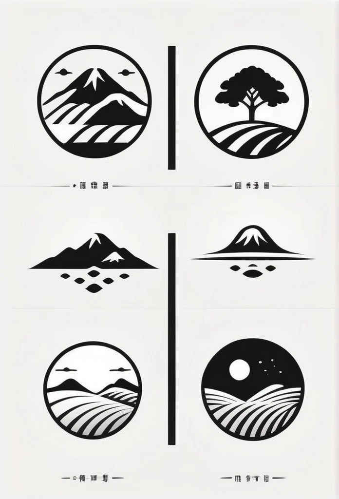 Logos of fashionable Japanese farms and landscaping companies
Pretty cool
chic and modern design
monotone

The background is white